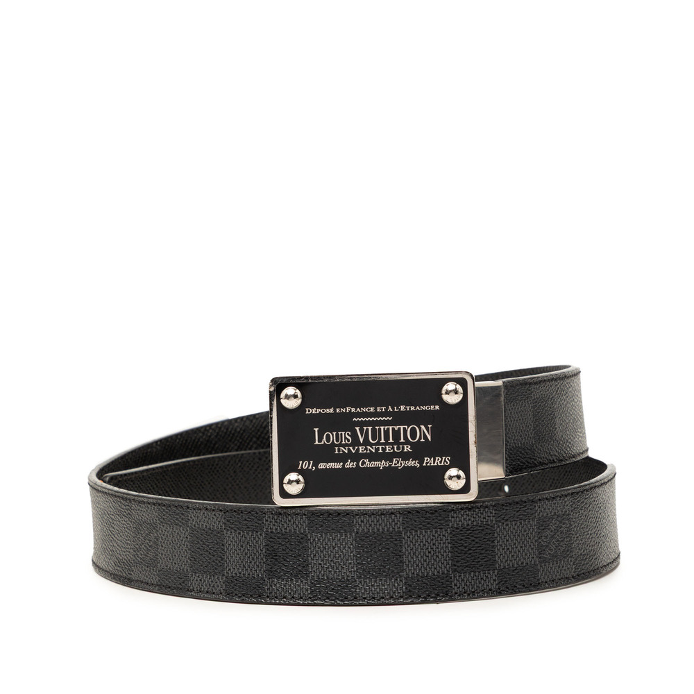 Pre-Loved Louis Vuitton Damier Graphite Inventeur Reversible Belt